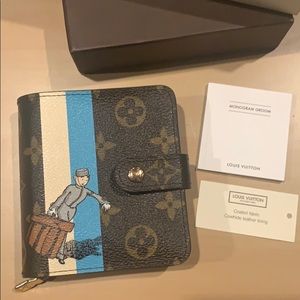 Louis Vuitton Monogram Groom Compact Wallet Blue